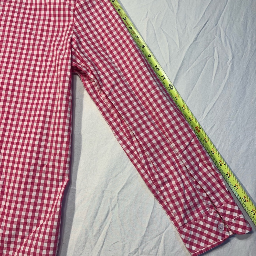 Appleseeds Raspberry hot pink gingham button down blouse 12 - Picture 6 of 8